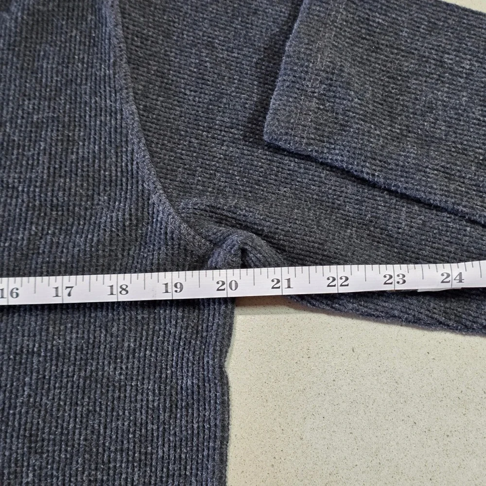 LIV Outdoor Mens Large Charcoal Gray Ribbed Thermal Long Sleeve Crew Neck Shirt